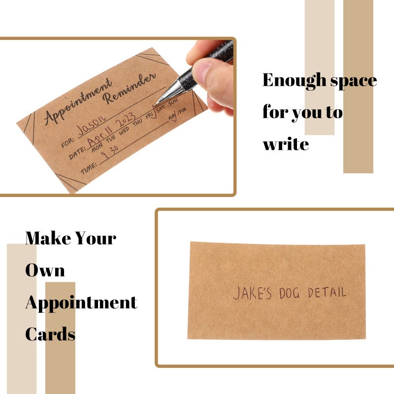 Seajan 1000 Pcs Appointment Cards Bulk Appointment Reminder Cards for Client Business, Hair Salon, Dental Office, Massage Therapist, Grooming, Hairdresser, Medical Doctors and More (Brown) - Image 3