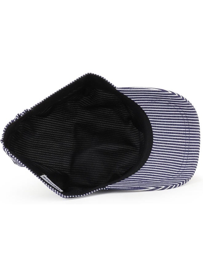 Armycrew Armycrew Denim Blue Stripe Train Engineer Conductor Cap Fits Infant to Adult 3XL  - Image 4