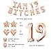 Santonila 19th Birthday Party SetI am 19 Bitches Funny Banner Confetti Rose Gold Balloons for Girls 19 Years Old Birthday Decoration - Image 2
