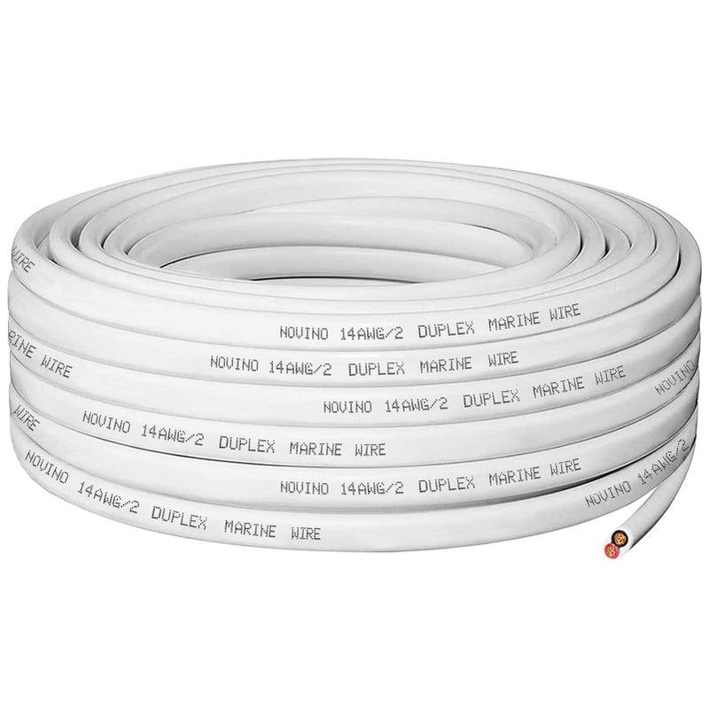 NOVINO 14 Gauge Marine Wire 14 AWG Duplex Marine Grade Wire,50ft Tinned Copper Heavy Duty Sheathed Electrical Cable for Boat/Automotive/RV/Camper/Trailer - Image 4