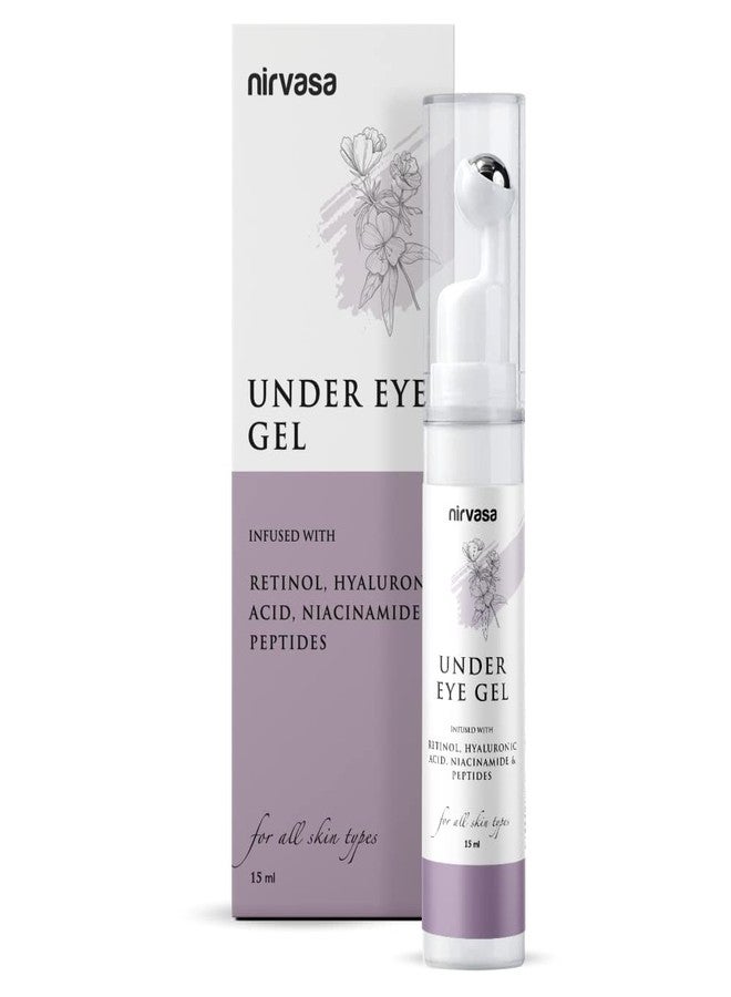 Nirvasa Under Eye Gel Cream with Roll-On (2x15ml) | With Hyaluronic Acid, Peptides & More | Reduces Dark Circles, Puffiness & Fine Lines | Restores Moisture & Firms Skin | For All Skin Types – Pack of 2 - Image 2