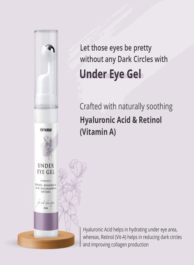 Nirvasa Under Eye Gel Cream with Roll-On (2x15ml) | With Hyaluronic Acid, Peptides & More | Reduces Dark Circles, Puffiness & Fine Lines | Restores Moisture & Firms Skin | For All Skin Types – Pack of 2 - Image 5