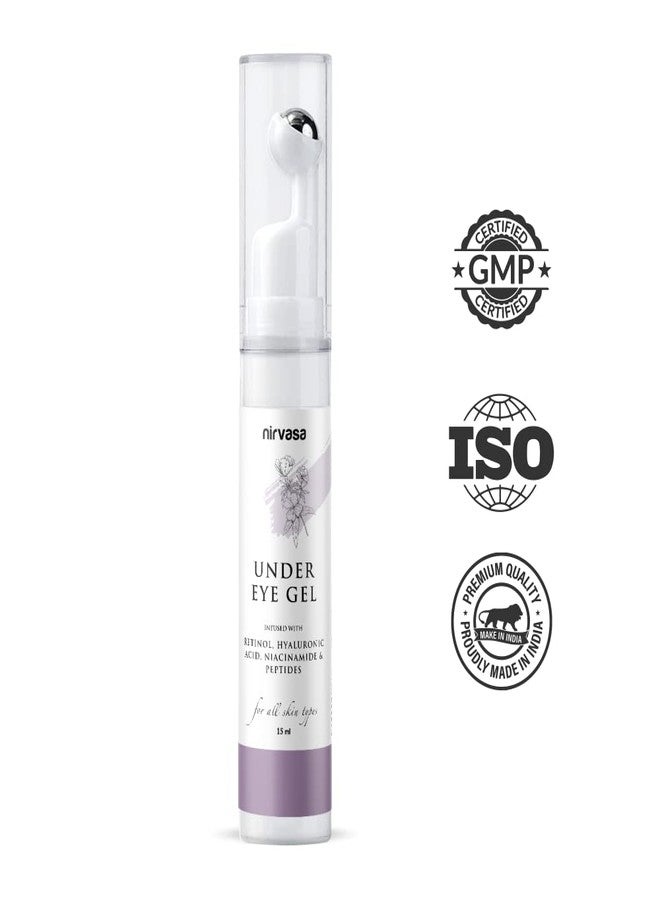 Nirvasa Under Eye Gel Cream with Roll-On (2x15ml) | With Hyaluronic Acid, Peptides & More | Reduces Dark Circles, Puffiness & Fine Lines | Restores Moisture & Firms Skin | For All Skin Types – Pack of 2 - Image 4