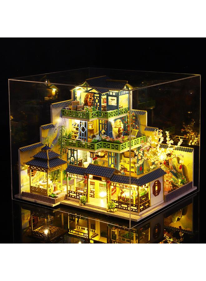 Bluejw Jiate DIY Cottage Fuchun Mountain Residence Chinese Style Handmade Wooden Architecture Large Villa House Innovative Girl's Gift - Image 1