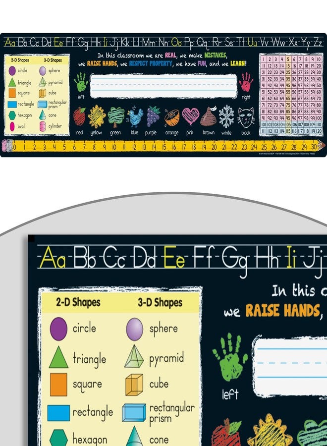 Really Good Stuff Chalkboard Style Grades K-2 Self-Adhesive Vinyl Desktop Helpers - Set of 24 | Student Desk Name Tags | Pre-Cut, Durable, and Versatile - Image 1