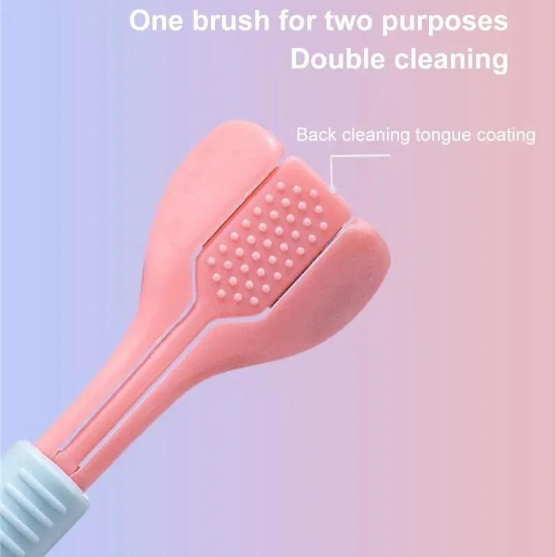 VIVITO 3-Sided Toothbrush for Adults & Kids | Ultra Soft Bristles, V-Shaped Triple Brush Head, Tongue Scraper, Sensory-Friendly | Deep Clean for Teeth & Gums | Autism & Special Needs Toothbrush | Multicolor | (1 Piece) - Image 4