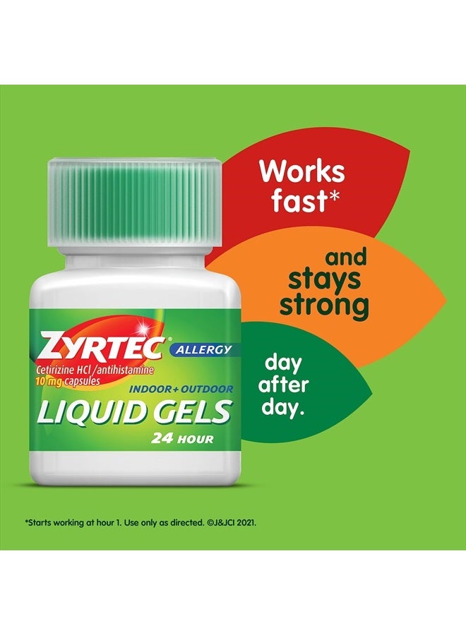ZYRTEC كبسولات جل سائلة لتخفيف الحساسية لمدة 24 ساعة، سيتيريزين هيدروكلوريد مضاد الهيستامين، 12 كبسولة - Image 4