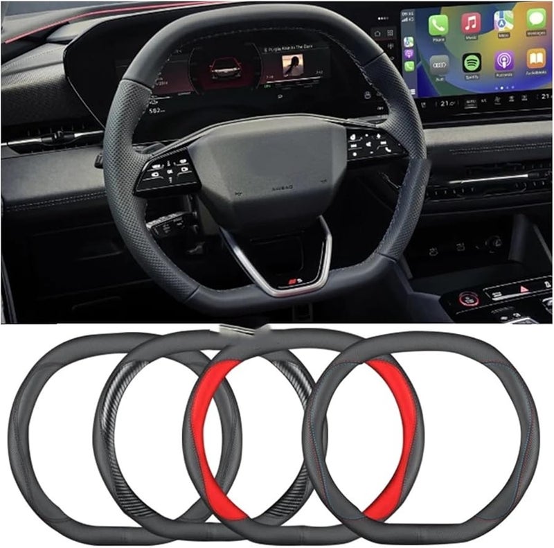 Leather Steering Wheel Cover For Audi Q6 E-tron Q4 E-tron S E-tron GT 2025 Non Slip Color E 37 5 - Image 3