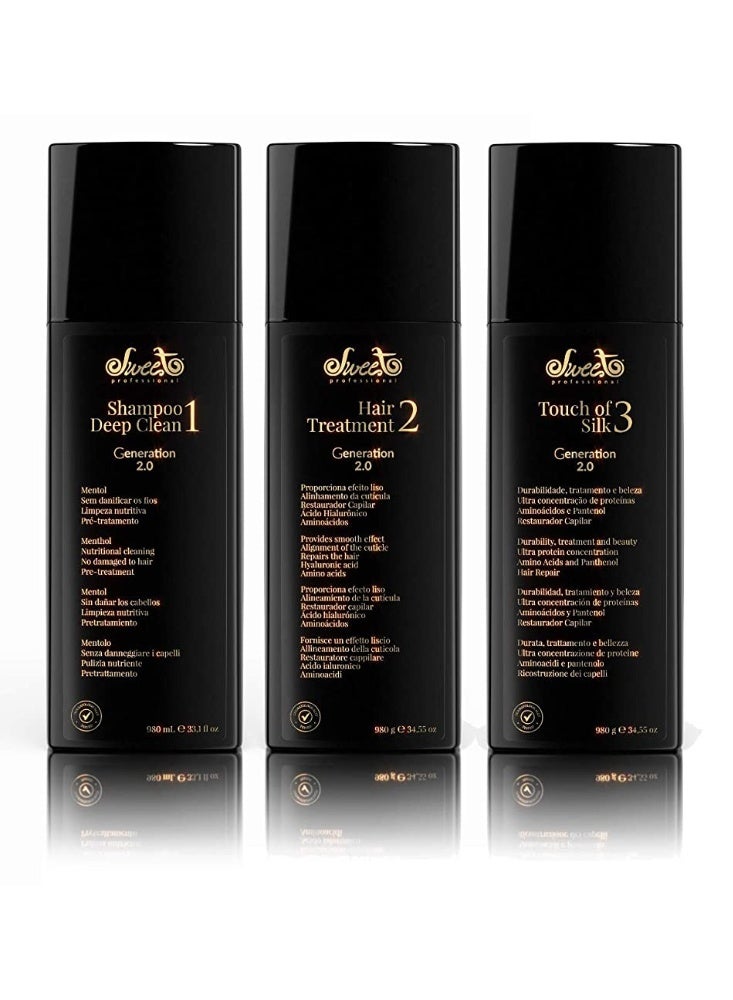 سويت بروفشنال مجموعة علاج فرد الشعر بالكيراتين من سويت بروفيشنال لوفلي هير، 1 و2 و3 - 980 جم - Image 1