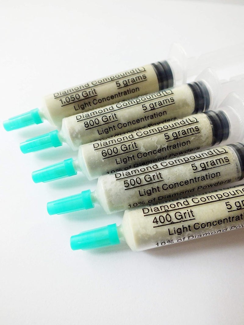 TechDiamondTools Diamond Polishing Compound Kit of 5 Lapping Paste USA Made 400 500 600 800 1050 Grit Lapping Compound for Rock Glass Metal Jewelry Resin Marble with 10% of Diamond Powder - Image 2