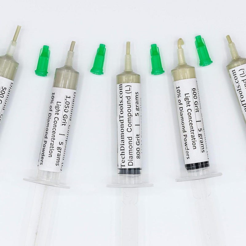 TechDiamondTools Diamond Polishing Compound Kit of 5 Lapping Paste USA Made 400 500 600 800 1050 Grit Lapping Compound for Rock Glass Metal Jewelry Resin Marble with 10% of Diamond Powder - Image 3