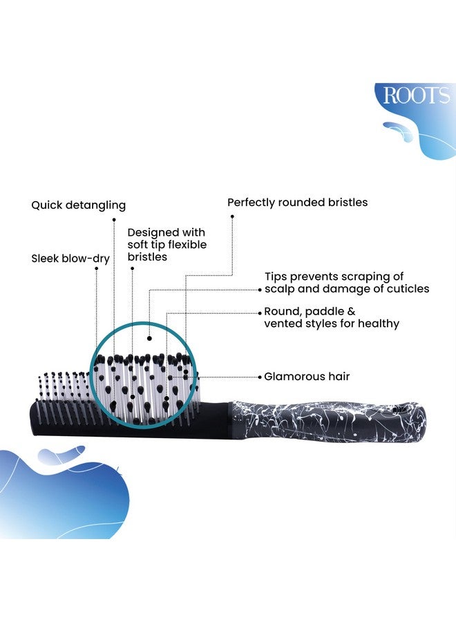 روتس جذور الشعر - فرشاة شعر تروجلام - مصممة بشعيرات مرنة ذات أطراف ناعمة من وايت سبلاش - مناسبة لجميع أنواع الشعر - للاستخدام اليومي للرجال والنساء - WID44 - Image 3