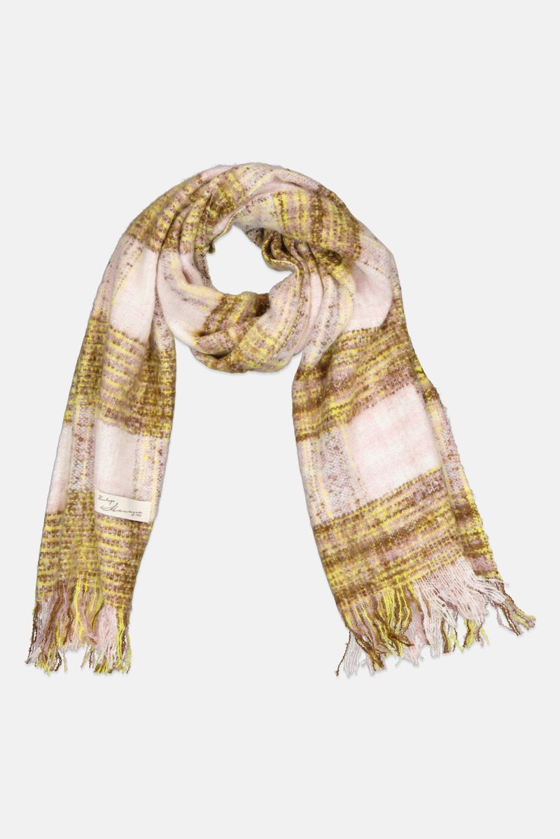 Vintage Havana Women Textured Scarf 186 x 60 cm, Beige - Image 1