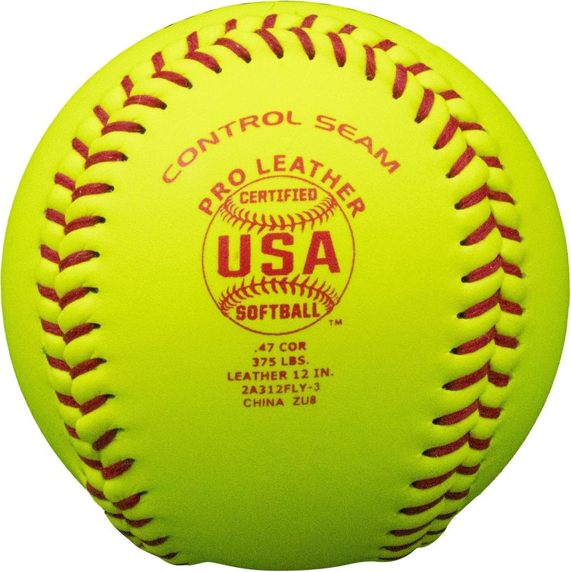 Baden Perfection USA Raised Seams Leather Game Fastpitch Softballs 12" (Dozen) - Image 2