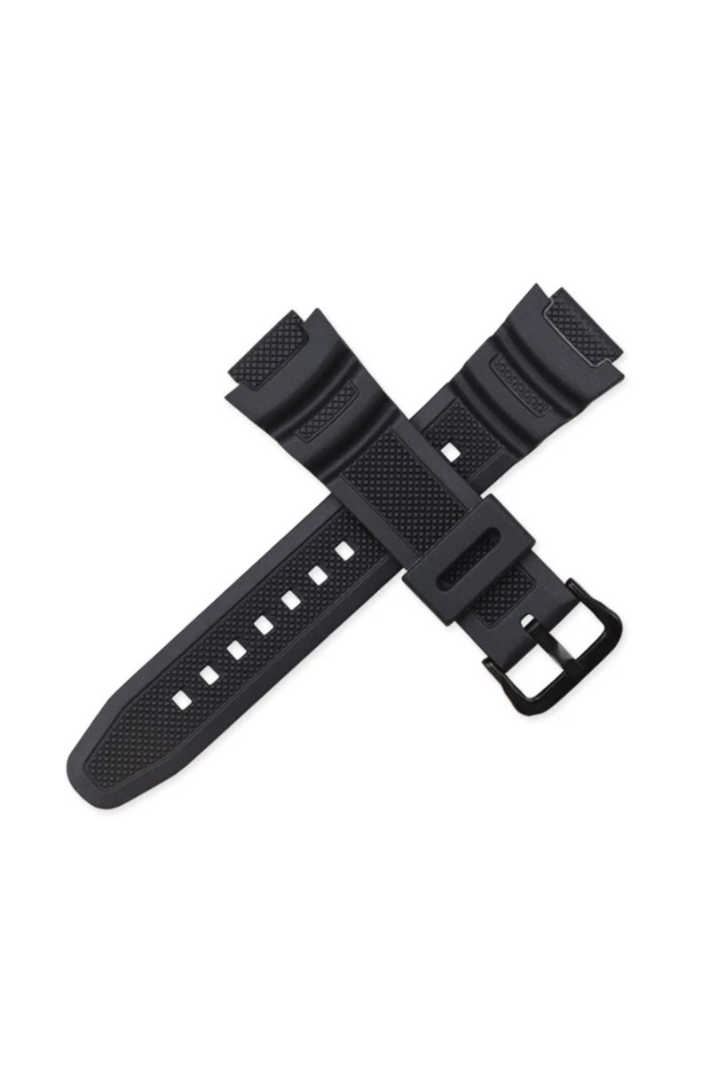 18mm Black B Watch Strap 18mm for CASIO AE1200 / 1300 / 1000 W-219 Replacement Silicone Rubber Watch