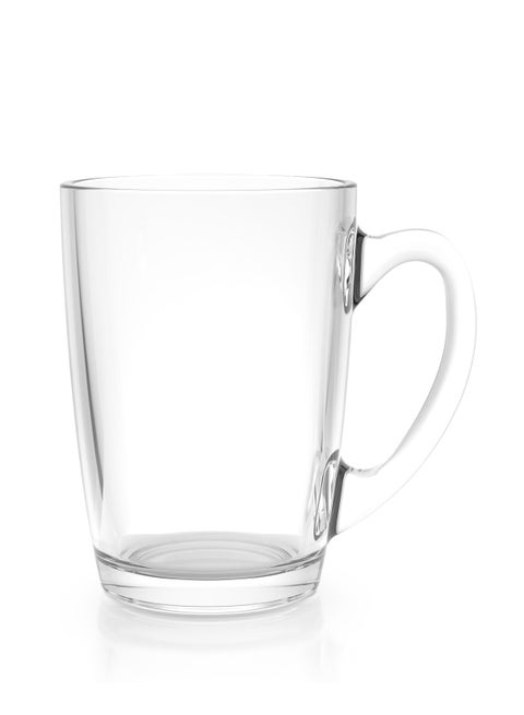 City Glass Lumineux Mug Set - 3 Pieces, 350 ML Transparent Glass Mugs, Simple & Large Design, Perfect for Hot and Cold Drinks, Ideal for Coffee, Tea, Juice, and More, Durable and Stylish Drinkware.