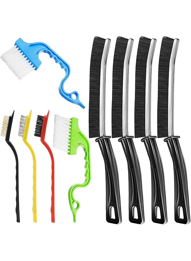 promass Hard Bristle Crevice Cleaning Brushes for Household Use, Gap Cleaning Brush Multifunctional Small Corner Cleaning Brush Set Tool for Groove Window Tracks Bathroom Kitchen(9 Pcs) - Image 1