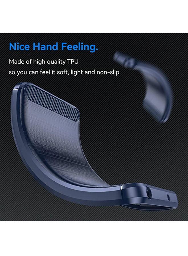 Samsung Galaxy A24 4G Case Soft Carbon Fiber Fashion Design Cover with Military Grade Shockproof Protection Slim Fit Phone Protector Blue - Image 5