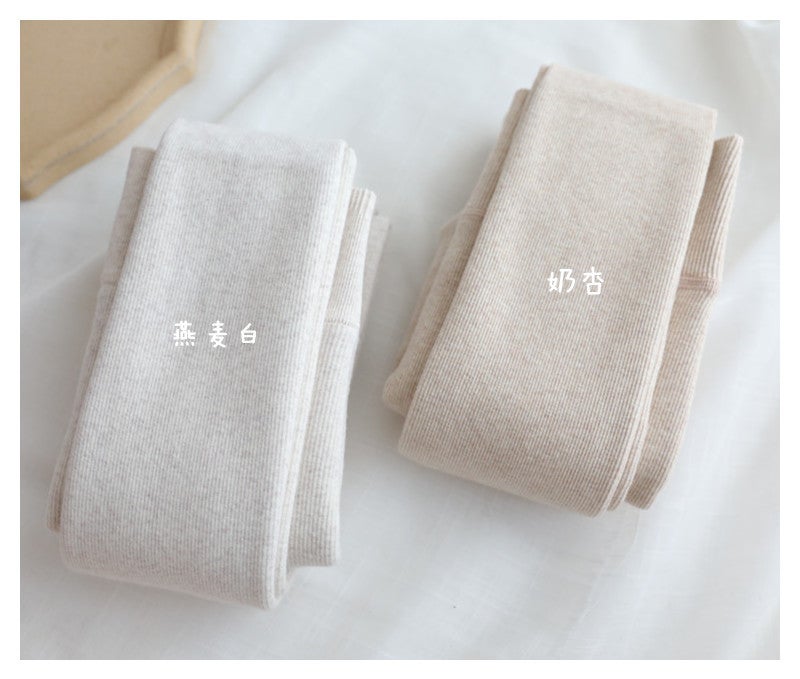 Oatmeal Leggings Cashmere Fleece Thick Cotton Vertical Grain Winter Morandi Pantyhose Foot - Image 1