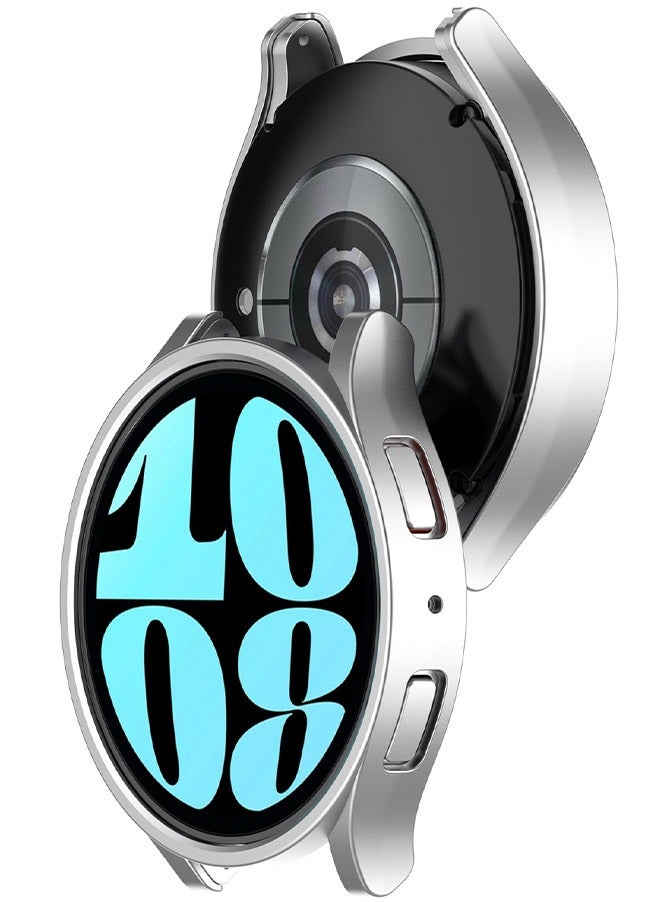 حافظة صلبة من البولي كربونات لساعة سامسونج جالاكسي 6 بنصف تغطية مجوفة وغطاء مقاوم للصدمات 40 ملم فضي - Image 2