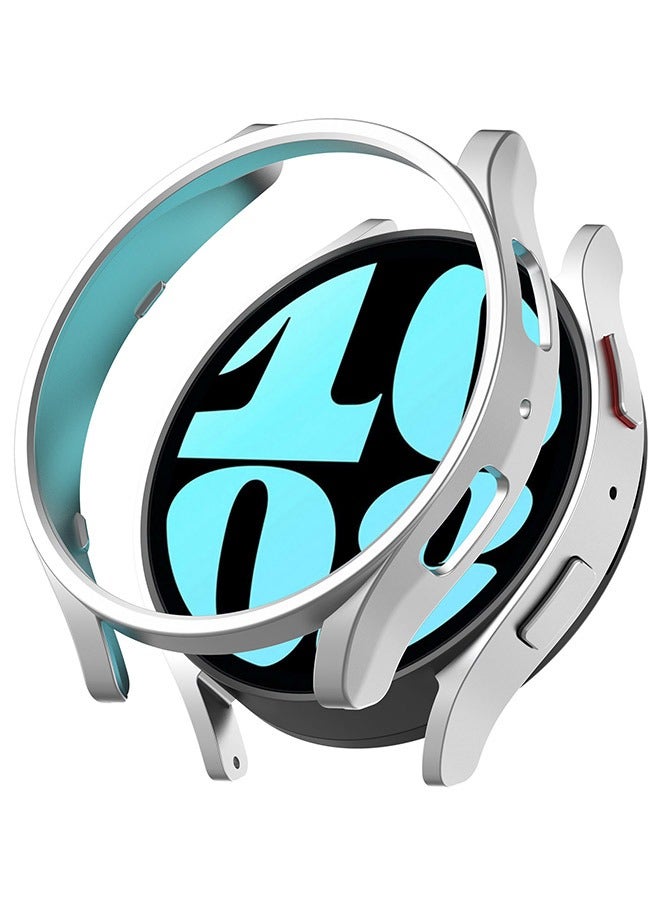 حافظة صلبة من البولي كربونات لساعة سامسونج جالاكسي 6 بنصف تغطية مجوفة وغطاء مقاوم للصدمات 40 ملم فضي - Image 3