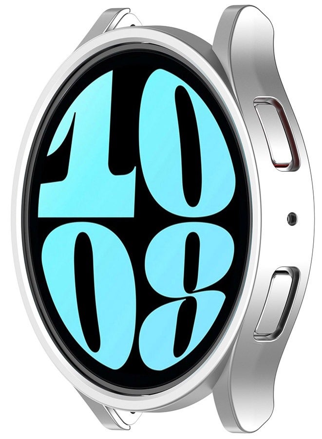 حافظة صلبة من البولي كربونات لساعة سامسونج جالاكسي 6 بنصف تغطية مجوفة وغطاء مقاوم للصدمات 40 ملم فضي - Image 1