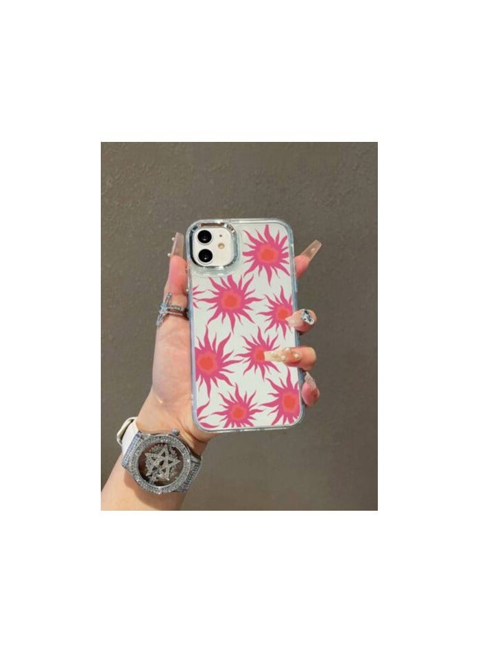 شي إن غطاء هاتف قابل للسحب قابل للتبديل بنمط عباد الشمس الشفاف غير اللامع متوافق مع ايفون ١١