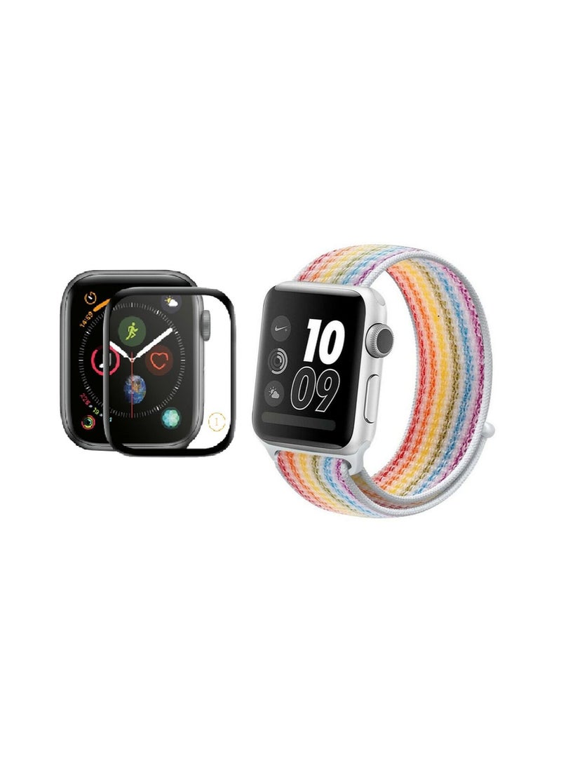 Replacement Band With 3D Glass For Apple Watch Series 3/4/5/6 - 38/40 mm - Image 1