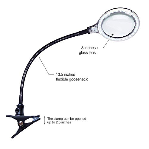 Brightech LightView Flex Magnifying Desk Lamp, 1.75X Light Magnifier, Adjustable Magnifying Glass with Light for Crafts, Reading, Close Work - Image 2