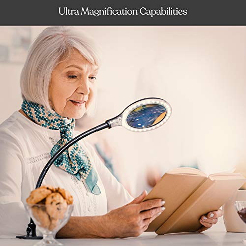 Brightech LightView Flex Magnifying Desk Lamp, 1.75X Light Magnifier, Adjustable Magnifying Glass with Light for Crafts, Reading, Close Work - Image 3