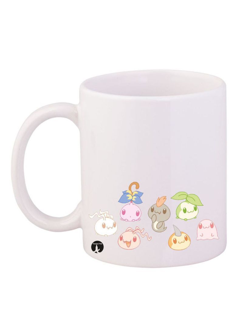 Anime  Mug White Blue Green 11 ounce