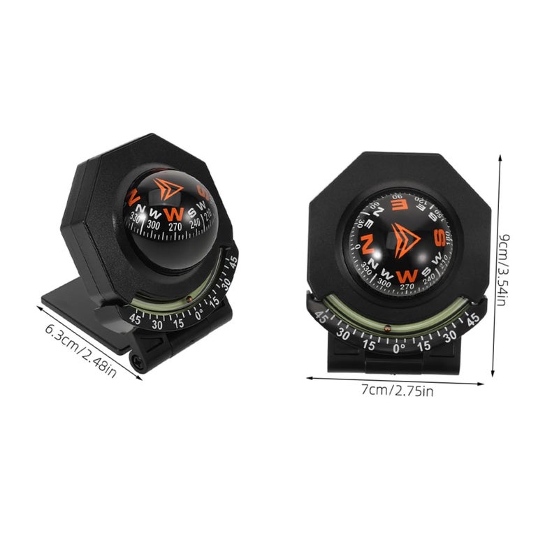 Car Compass Thermometer Inclinometer 2 Piece Set for Auto Dashboard Boat Surface Mount - Image 3