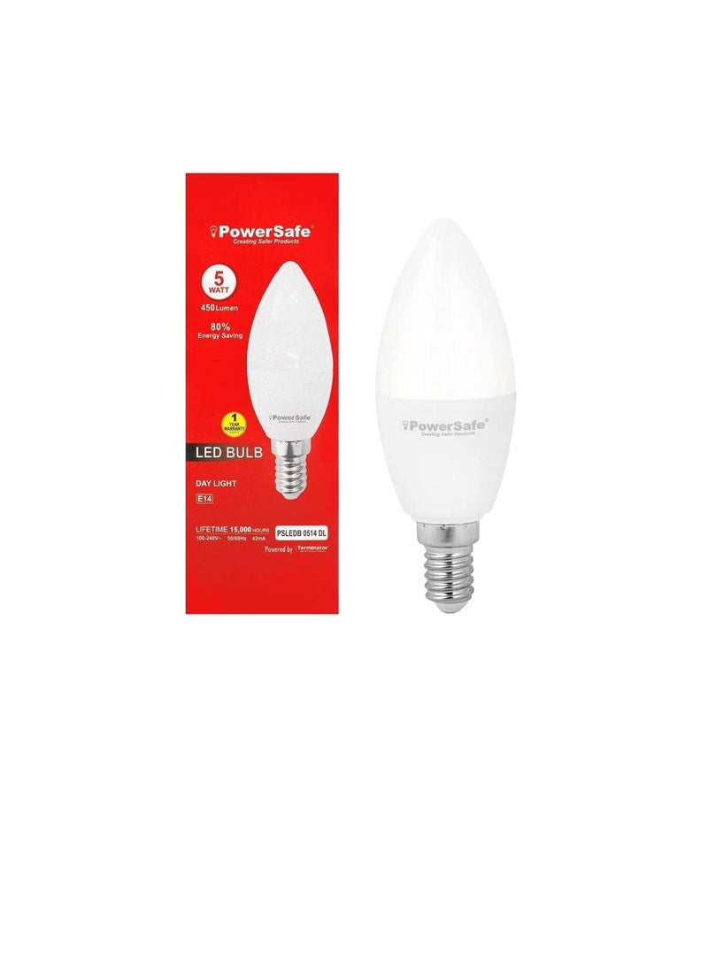 باور سيف لمبة ال اي دي 5 وات ضوء النهار E-14 (شكل شمعة) PSLEDB 0514 DL PowerSafe - Image 3
