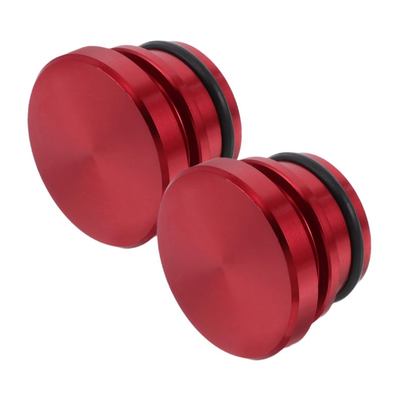 2Pcs Red Metal Car Cigarette Lighter Plug Covers For Vehicle Power Socket Safety Caps - Image 2