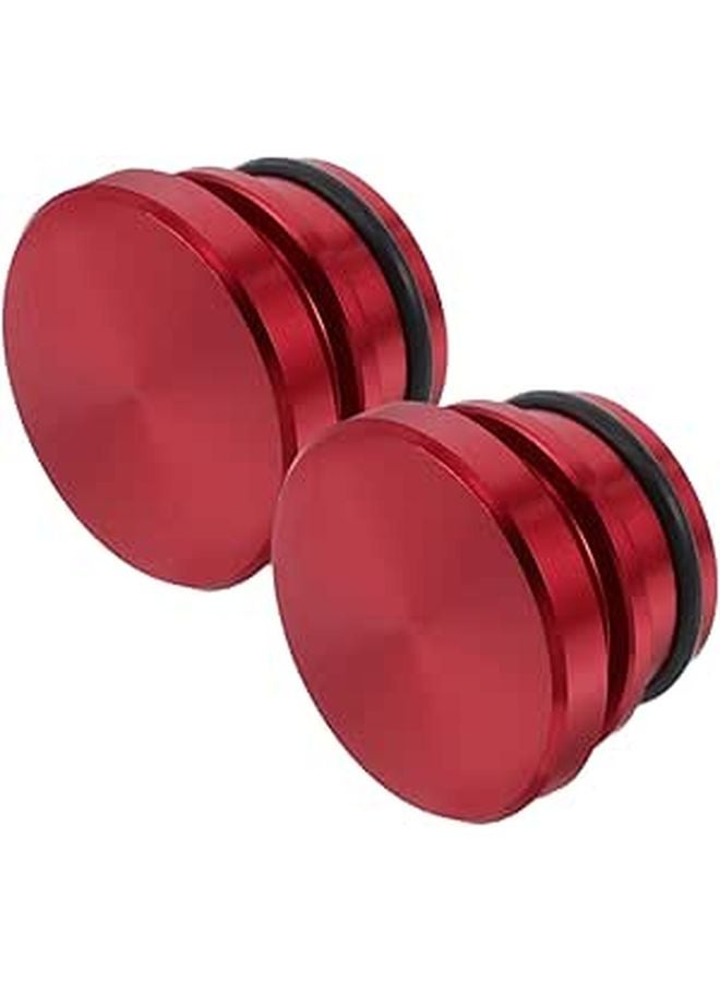 2Pcs Red Metal Car Cigarette Lighter Plug Covers For Vehicle Power Socket Safety Caps - Image 1