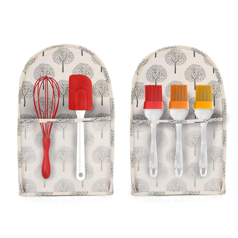 YARWO غطاء غبار ياروا لخلاط الوقوف سعة 4.5 لتر وجميع خلاطات الوقوف سعة 5 لتر، غطاء واقي مع مقبض علوي وجيوب لملحقات إضافية، شجرة - Image 5