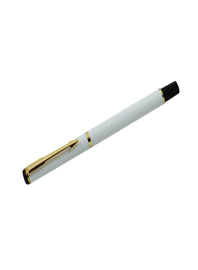 auteur 801 Golden & White Metal Roller Ball Pen With Gold Clip Stunning Luxury Best Gift For Men & Women Professional Executive Office, Nice Pens (Pack of 2, Blue Ink) - Image 4