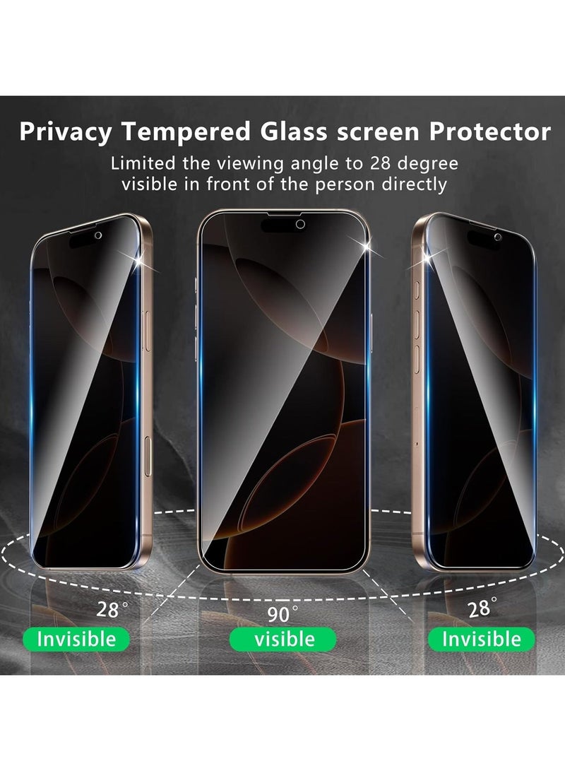 ELTRAZONE 3 Pack iPhone 17 Pro Privacy Screen Protector,SHigh hardness Tempered Glass Film,Anti-Scratch Case Friendly - Image 3