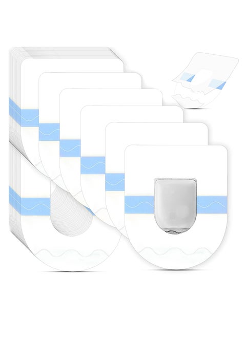 Shower Waterproof Patch Compatible with Omnipod Adhesive Patches Transparent Overpatch Long Lasting Sweatproof Continuous Monitor Protection (20 Pcs)