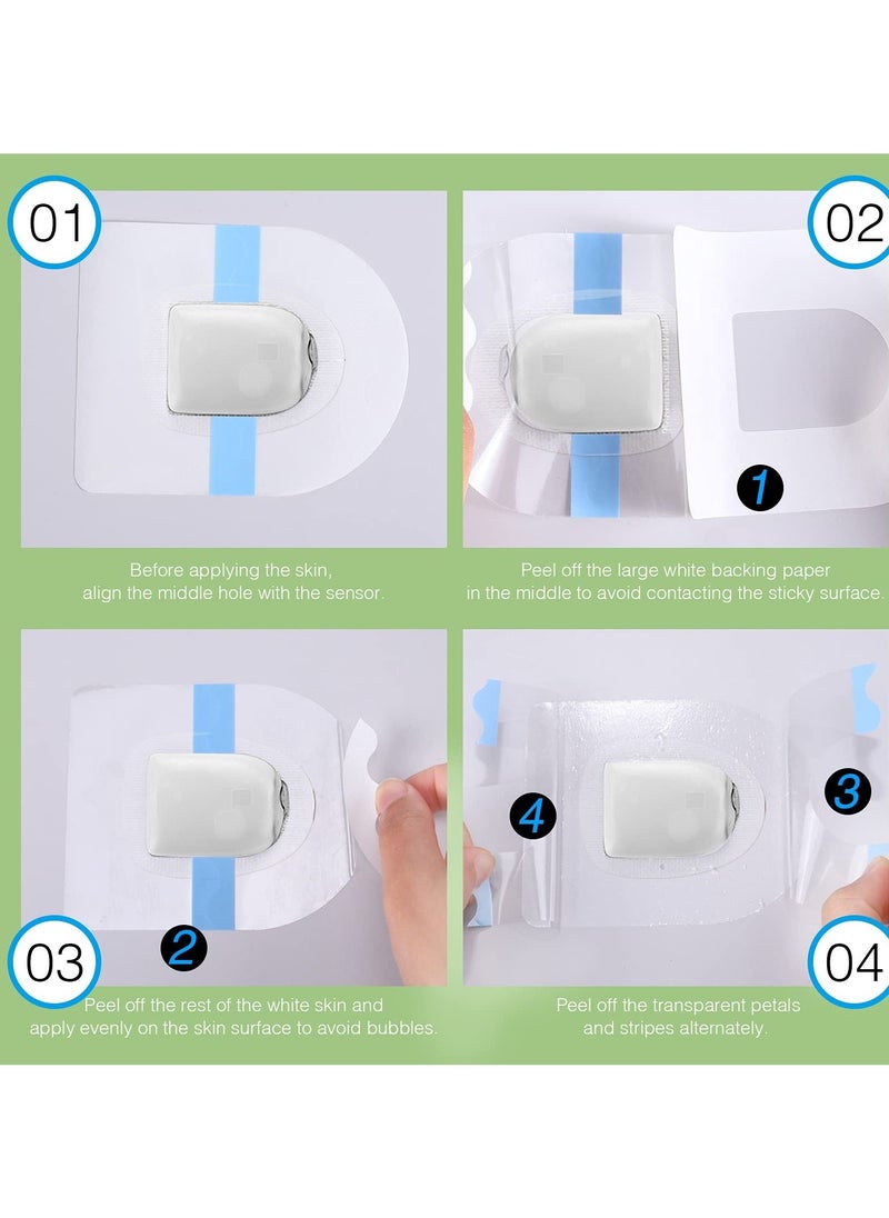 Shower Waterproof Patch Compatible with Omnipod Adhesive Patches Transparent Overpatch Long Lasting Sweatproof Continuous Monitor Protection (20 Pcs)