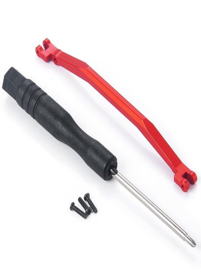 JGGZONE Aluminium Alloy RC Steering Links Rod Tie Linkage & Screwdriver Kit Compatible with Kyosho Mini Z 4x4 1/18 Scale Jimny 1/24 Scale Wrangler RC Car Replacement Upgrade Parts Red - Image 4