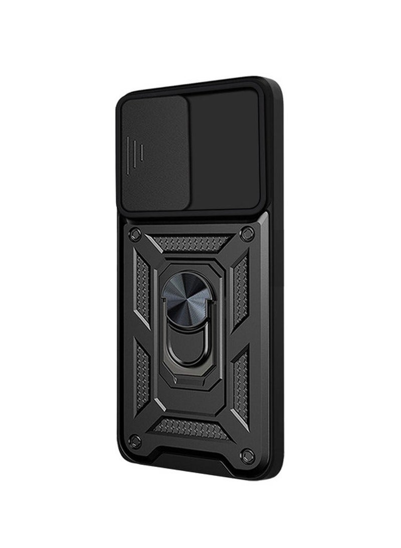 TEAM LUXURY ITEL S23 4G Mobile Phone Case Cover, Slide Camera Lens Cover + 360°Rotating Kickstand Ring + Bumper Shockproof Phone Case  - Image 1