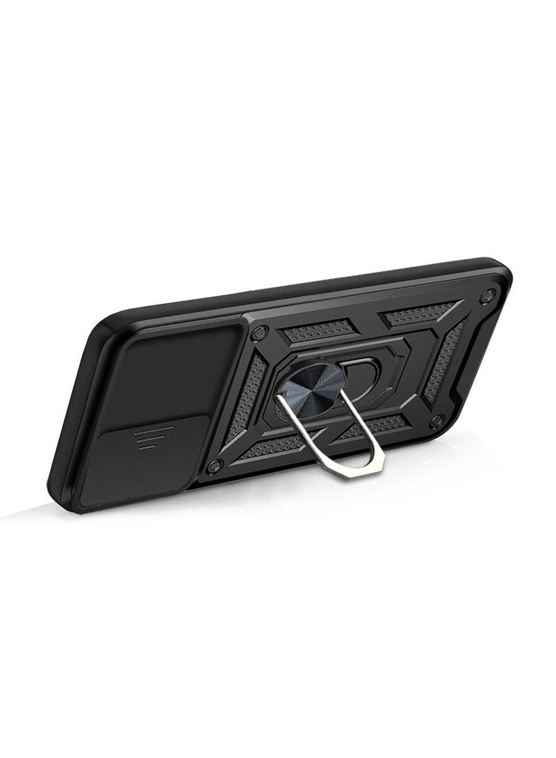 TEAM LUXURY ITEL S23 4G Mobile Phone Case Cover, Slide Camera Lens Cover + 360°Rotating Kickstand Ring + Bumper Shockproof Phone Case  - Image 2