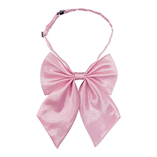 SYAYA Bow Tie for Women & Teen Girls, Ladies Elegant Satin Bowtie for School Uniforms Graduation or T-shirt Accessory W-B1 (Pink) - Image 1
