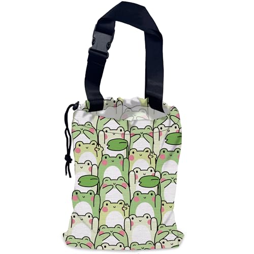 BDFHYK NHNXHWIA Cute Frog Car Garbage BagWaterproof Small Car Trash Bag Hanging Back of SeatDrawstring Hanging Car Trash Bag with Adjustable Buckle for Car Accessories - Image 1