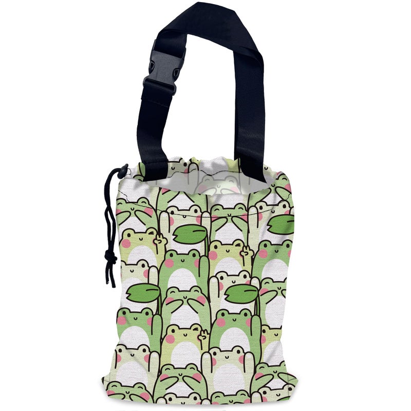 BDFHYK NHNXHWIA Cute Frog Car Garbage BagWaterproof Small Car Trash Bag Hanging Back of SeatDrawstring Hanging Car Trash Bag with Adjustable Buckle for Car Accessories - Image 3