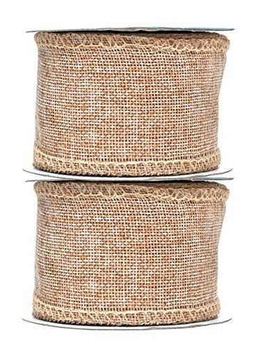 Mandala Crafts Natural Burlap Ribbon 2.5 Inches Wide Jute Ribbons for Crafts - 20 Yds Roll Rustic Burlap Wrap Trim Ribbons for Wreaths Bows Wedding Party Decoration - Image 2