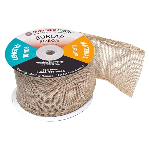 Mandala Crafts Natural Burlap Ribbon 2.5 Inches Wide Jute Ribbons for Crafts - 20 Yds Roll Rustic Burlap Wrap Trim Ribbons for Wreaths Bows Wedding Party Decoration - Image 4