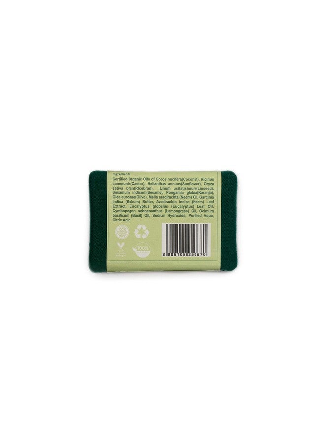 Rustic Art Organic Neem Soap | Tulsi | For Sensitive Skin | Coldprocessed | Prevents Body Acne, Nourishes Skin | For Women & Men | 100g - Image 3