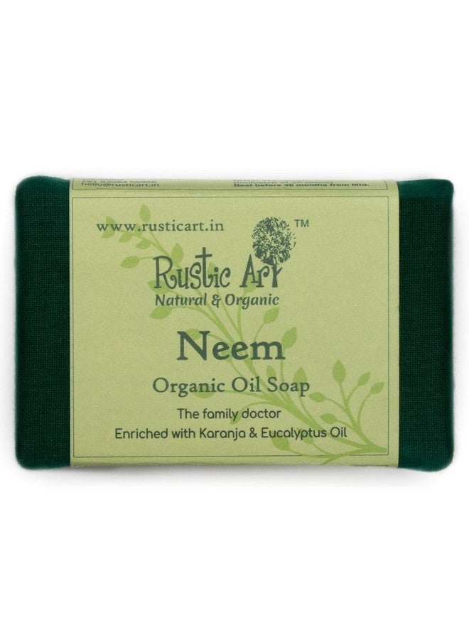 Rustic Art Organic Neem Soap | Tulsi | For Sensitive Skin | Coldprocessed | Prevents Body Acne, Nourishes Skin | For Women & Men | 100g - Image 2